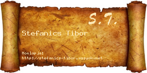 Stefanics Tibor névjegykártya